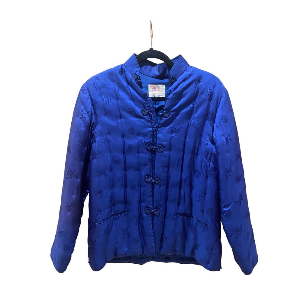 Vintage Plum Blossoms Blue padded Jacket